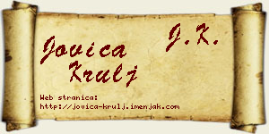 Jovica Krulj vizit kartica